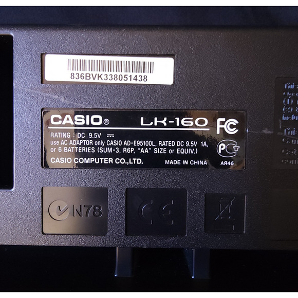 Casio Lk-160 Electric Piano Keyboard 61 key 400 Built-in Tones W/ Power Adapter - Picture 12 of 12
